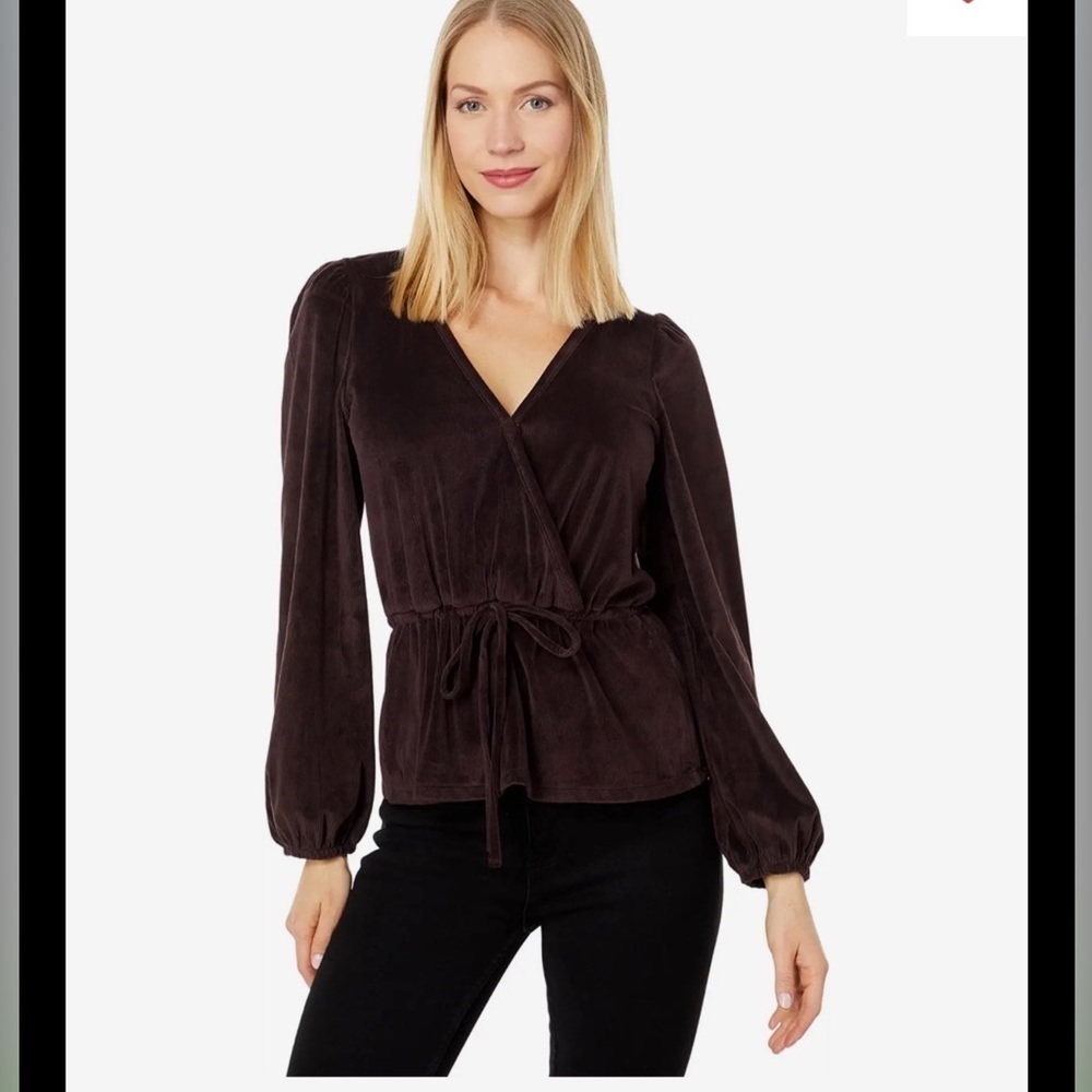 Madewell Corduroy Fuji Wrap Front Tie Brown Raisin S